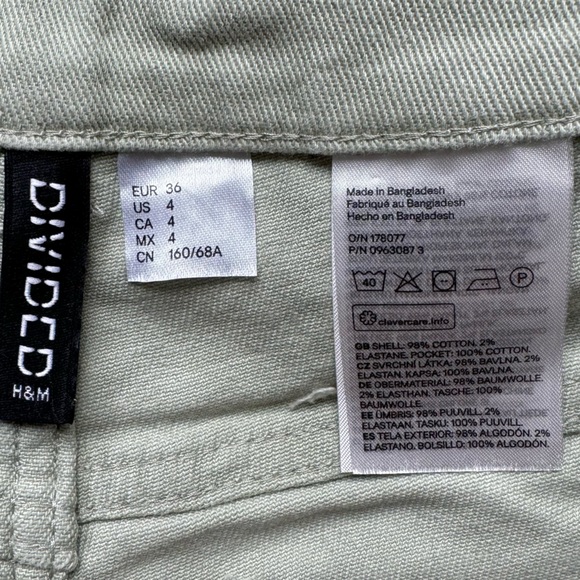 Wide Jeans Women Size 4 Light Green - Picture 3 of 3